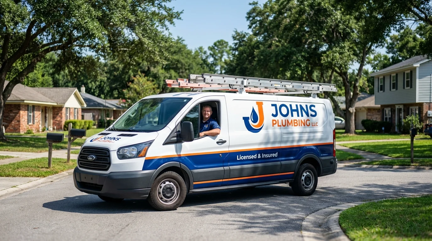 Johns Plumbing LLC service van in Osceola, NE
