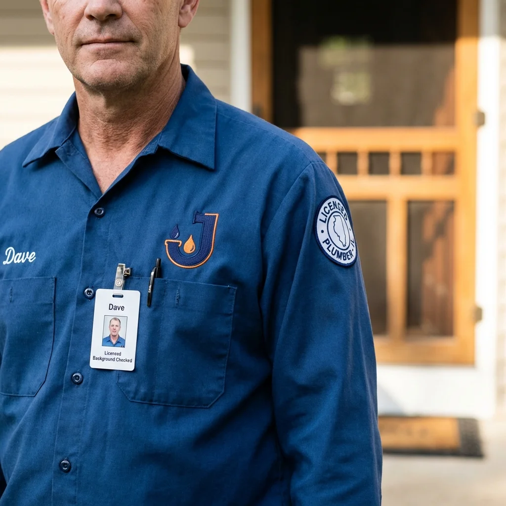 Licensed plumber showing ID badge in Osceola, NE