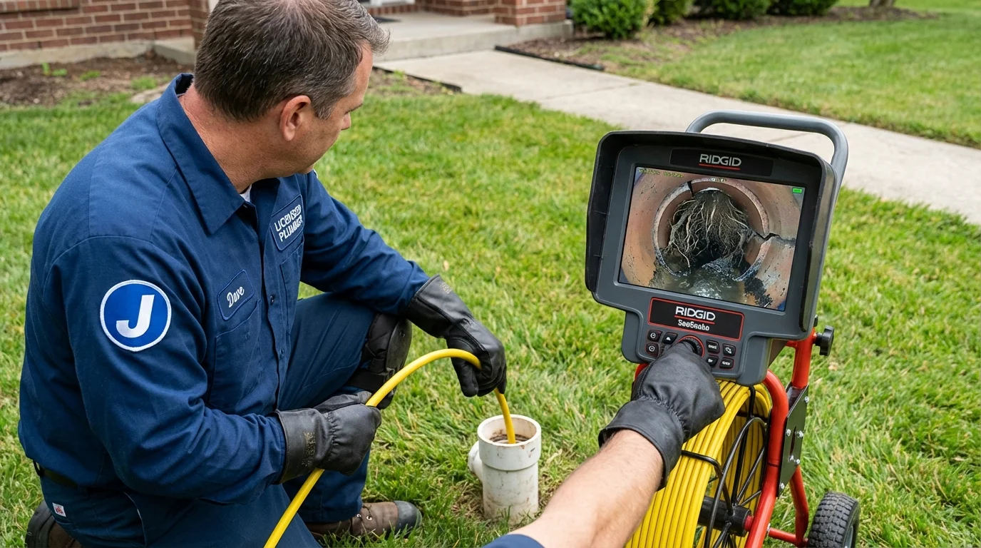 Sewer camera inspection being performed by Johns Plumbing LLC in Osceola